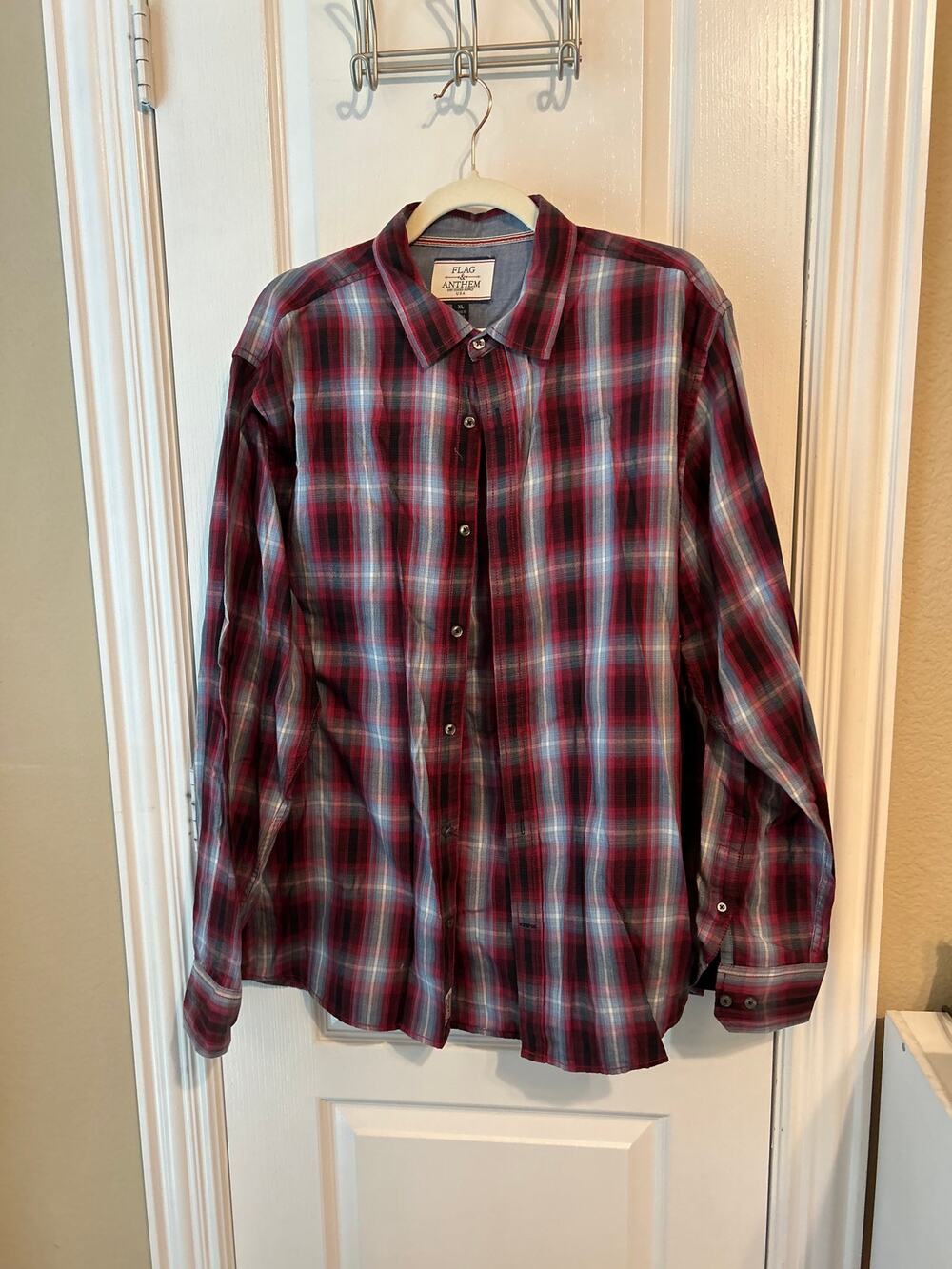 Red Plaid Button-Down Flag & Anthem XL